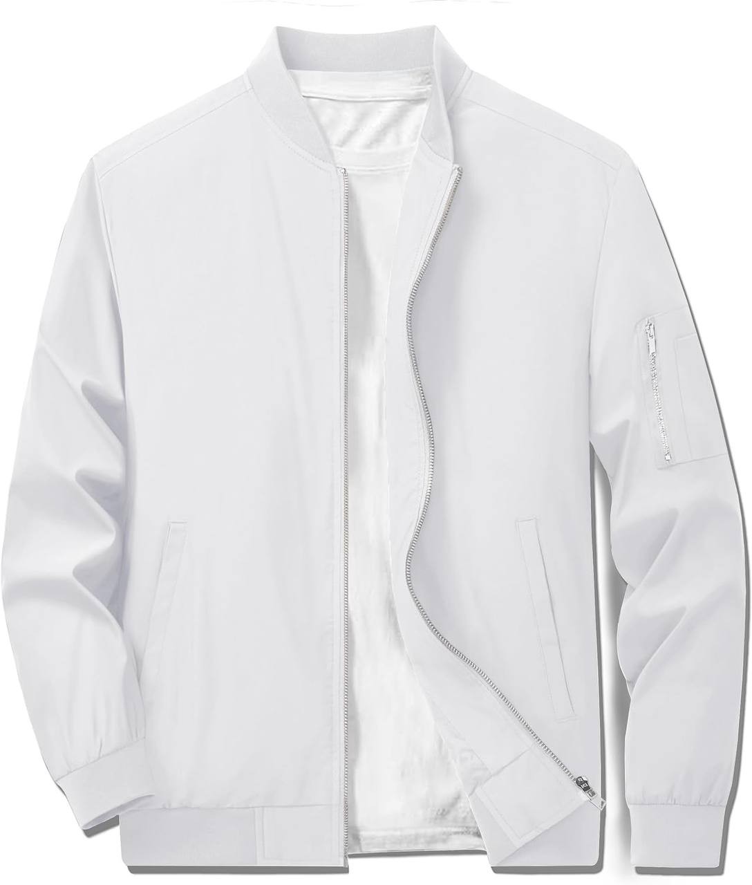 TACVASEN Men's Lightweight Jacket Casual Spring Fall Windbreaker Bomber Zip Up Coat with Pocket