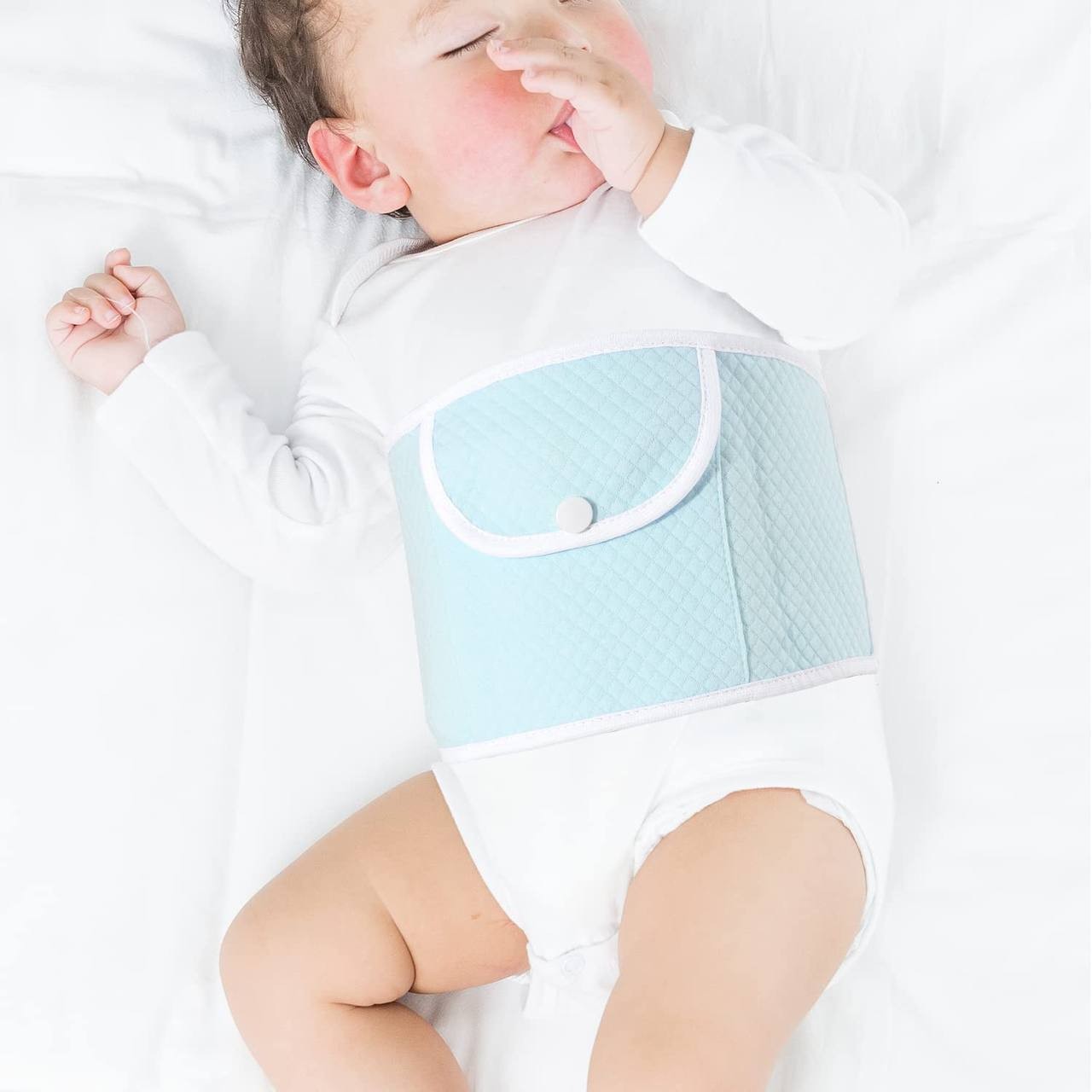 Baby Colic, Gas and Upset Stomach Relief,Heated Tummy Wrap,Infant Swaddling Belly Belt with Soothing Warmth,Newborns Bellyband,Relieve intestinal colic, Soothe Colic Discomfort,Hot water bottles(Blue)