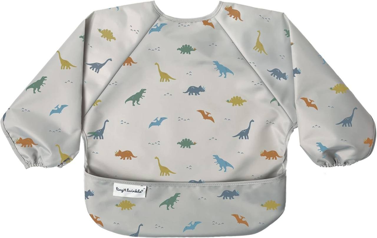 Tiny Twinkle Mess Proof Baby Bib, Full Sleeve Bib Outfit, Waterproof Bib for Toddlers, Machine Washable, Tug Proof Closure……