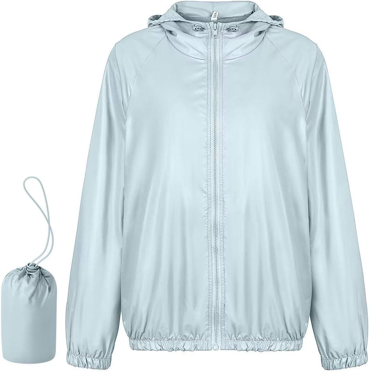 PITINAN Rain Jacket Women Lightweight Waterproof Windbreaker Jacket Hooded Packable Rain Coats for Women Outdoor with Pockets
