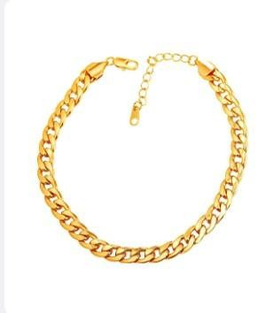 U7 Women Girls Barefoot Jewelry 18K Gold or Rose Gold Stainless Steel Heart / Rope / Figaro / Cuban Chain Anklet Foot Bracelet, 25-30 CM Long