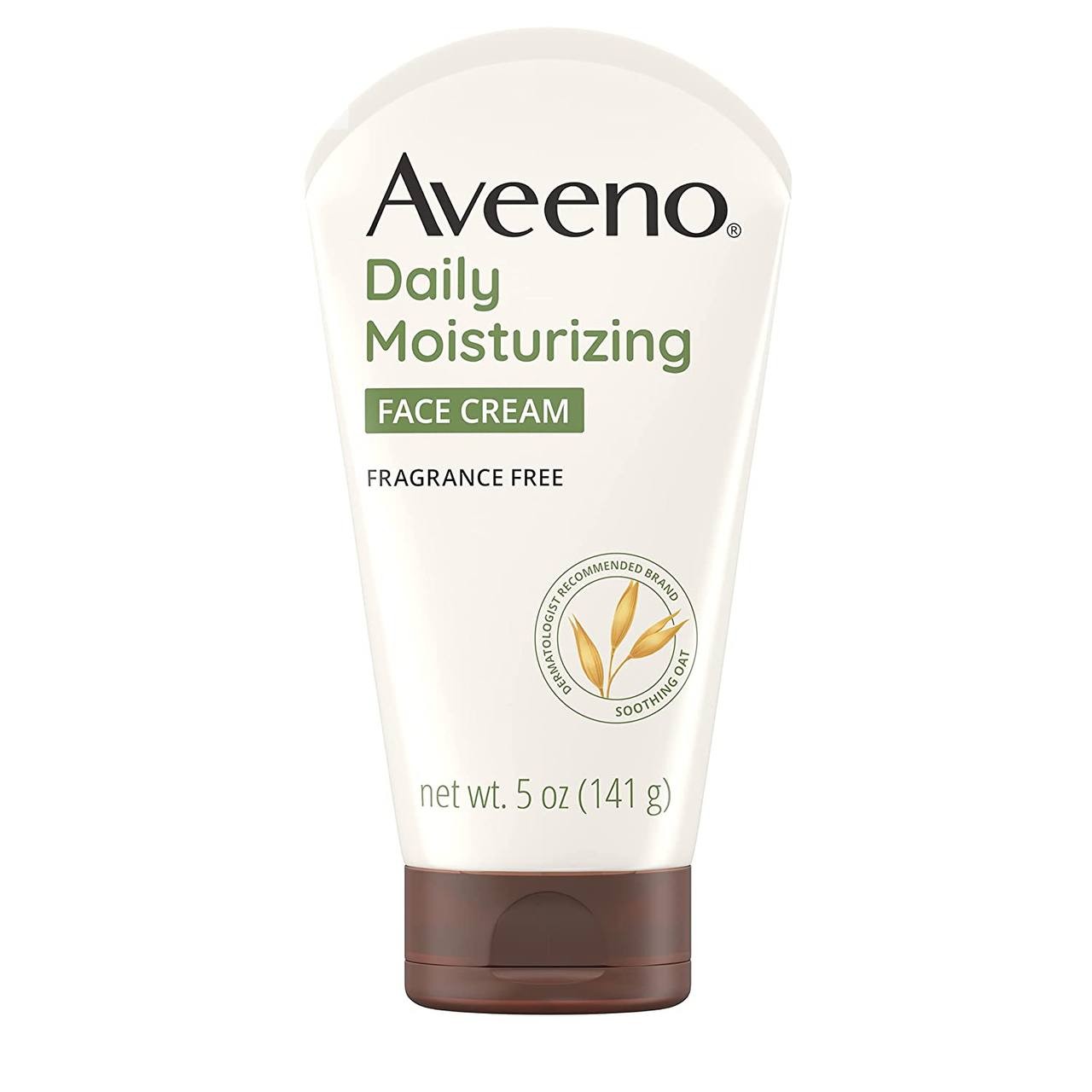 Aveeno Daily Moisturizing Fragrance-Free Prebiotic Oat Face Cream for Dry Skin, Facial Cream Clinically Proven to Moisturize Dry Skin for 24 Hours, Paraben-, Fragrance- & Dye-Free, 5 oz
