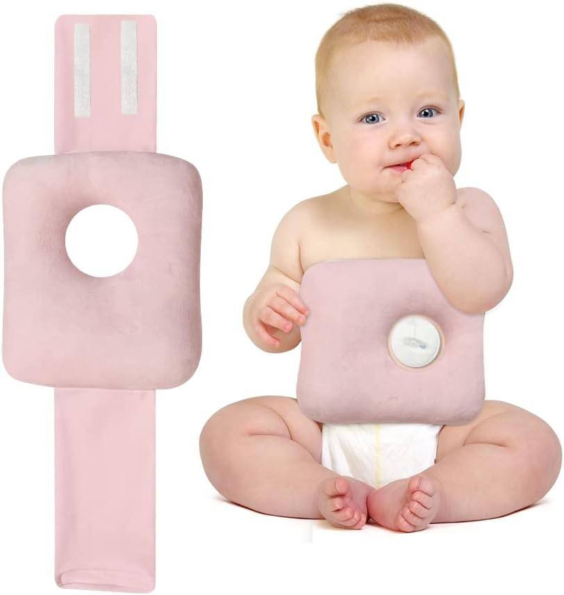 G Tube Tummy Time Pillow Feeding Tube Belt Pads Adjustable Nursing Pillow with a Hole for Supporting Babies Infant Children Kids Protecting Button