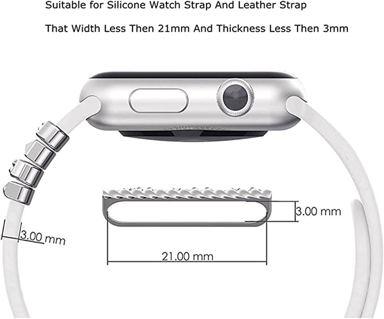 Leopard Watch Band Charms for Apple SmartWatch Band for Decorative Ring Loops 38 40 41 42 44 45mm Compatible with iWatch Series 8 7 6 5 4 3 2 1 Smart Watch Accessories Diamond Jewelry (No Watch Band)
